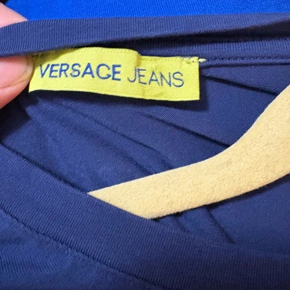 Versace Jeans Collection Blue Silver Graphic Tee